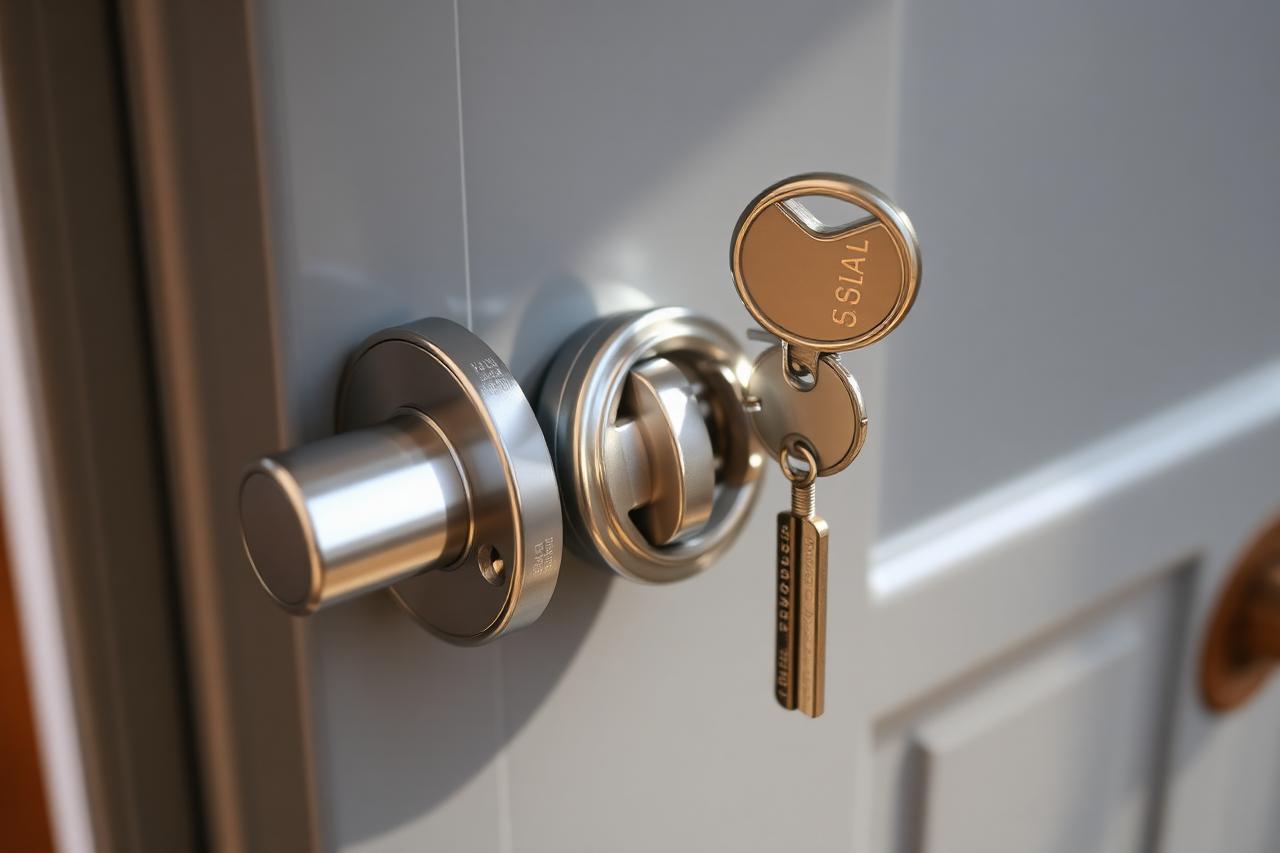 High security anti-snap cylinder lock fitted to a grey UPVC front door